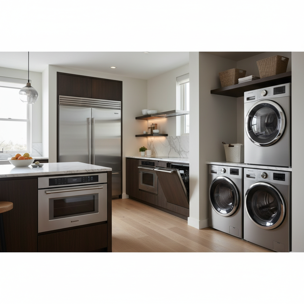 Premium household appliances in a luxury home environment